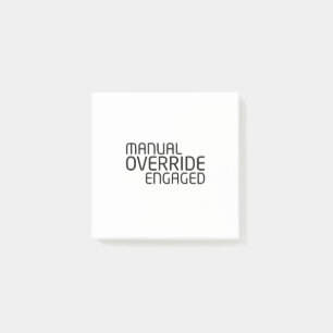 Manual Override Engaged Critical Override Quick  Post-it Notes