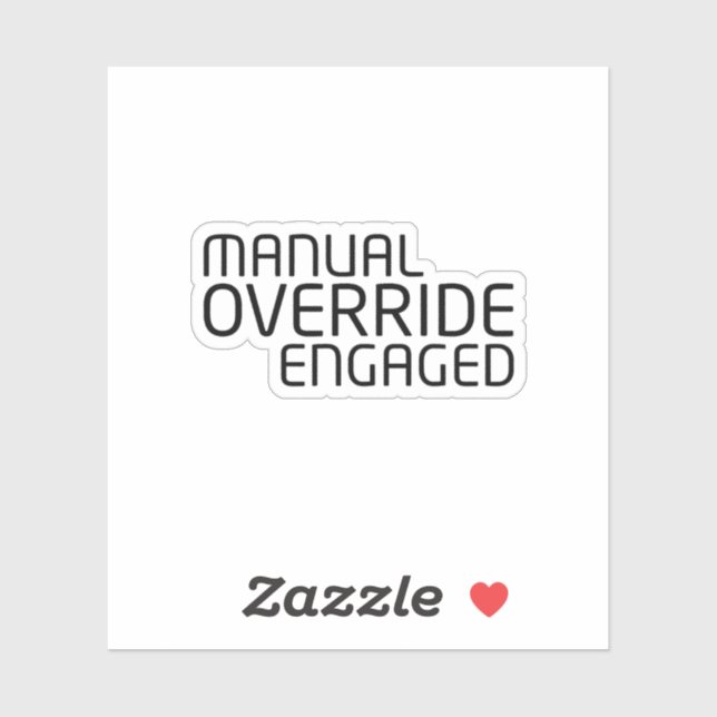 Manual Override Engaged Primary Interface Decal  (Sheet)