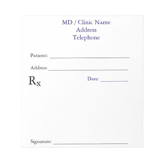 Manual Prescription Notepads White 9087