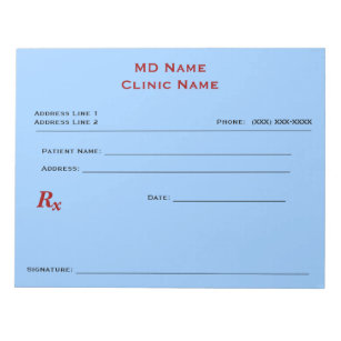 Manual Prescription Pad (Large - Blue)