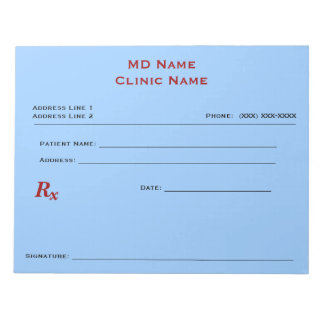 Manual Prescription Pad (Large - Blue)