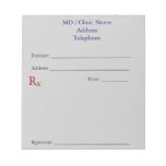 Manual Prescription Pads (Gray) Memo Notepad