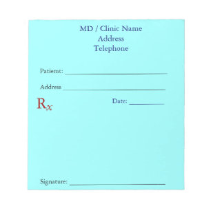 Manual Prescription Pads (Light Blue)