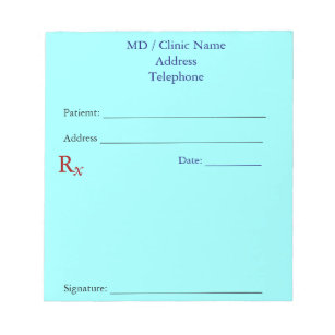 Manual Prescription Pads (Light Blue)