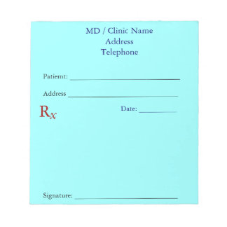 Manual Prescription Pads (Light Blue)