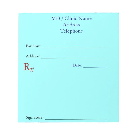 Manual Prescription Pads (Light Blue)