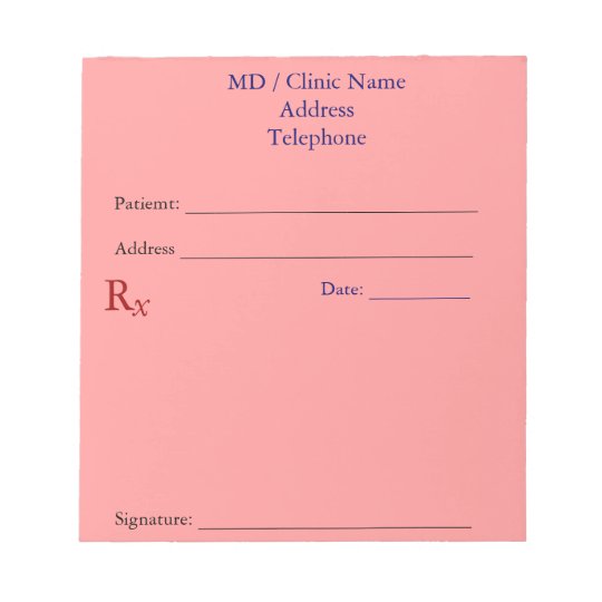 Manual Prescription Pads (Light Pink)