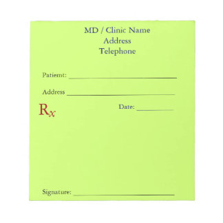 Manual Prescription Pads (Light Yellow)
