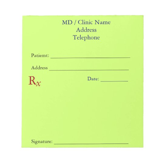 Manual Prescription Pads (Light Yellow)