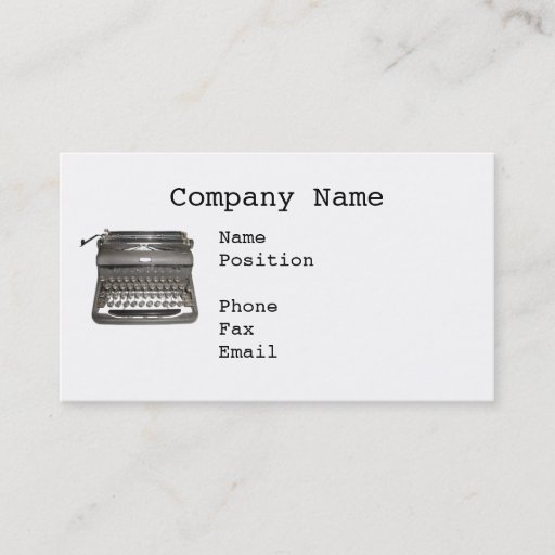 Customizable Manual Typewriter Business Cards