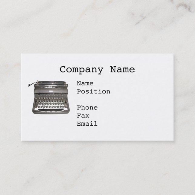 Manual Typewriter Business Cards (Front)