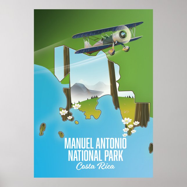 Manuel Antonio National Park, Costa Rica map. Poster (Front)