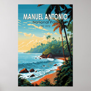 Manuel Antonio National Park Travel Art Vintage Poster