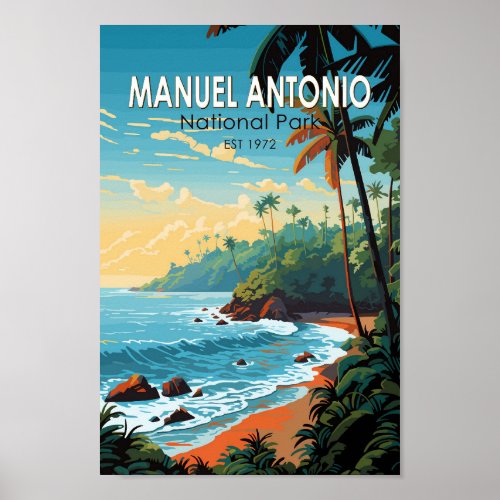 Manuel Antonio National Park Travel Art Vintage Poster