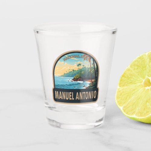 Manuel Antonio National Park Travel Art Vintage Shot Glass