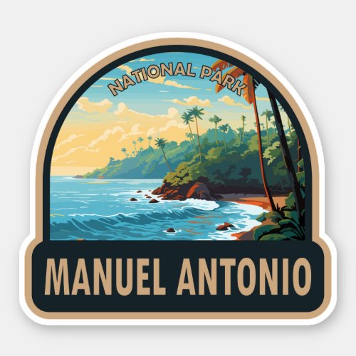 Manuel Antonio National Park Travel Art Vintage Sticker