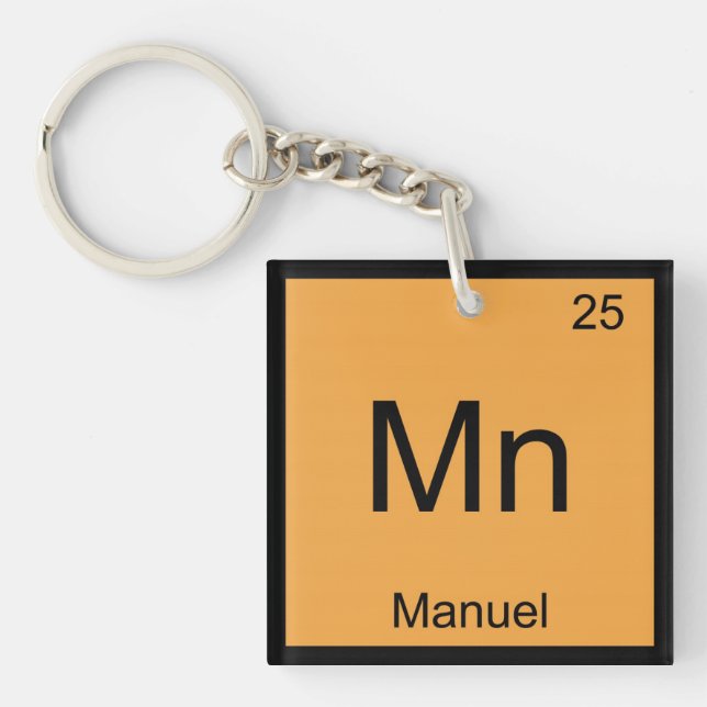 Manuel Name Chemistry Element Periodic Table Keychain (Front)
