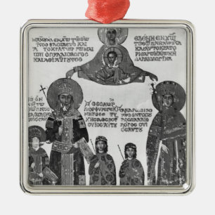 Manuel Palaeologus protected by Virgin Mary Metal Ornament
