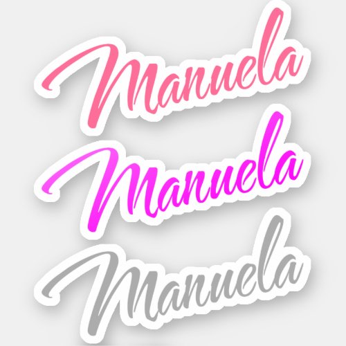 Manuela name decorative x3 sticker