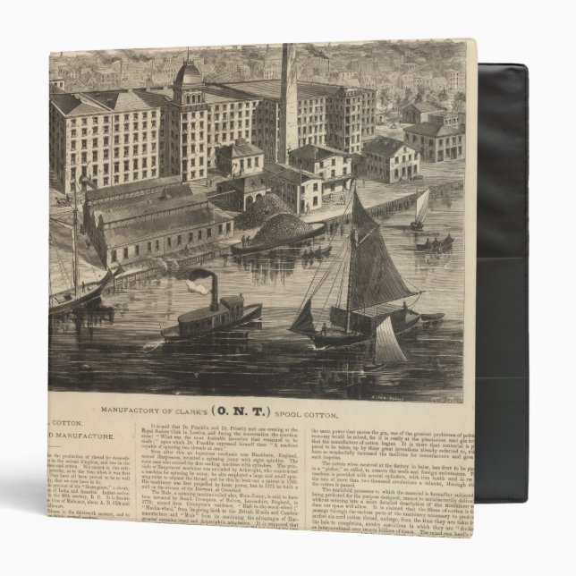 Manufactory of Clark's ONT Spool Cotton 3 Ring Binder (Front/Inside)