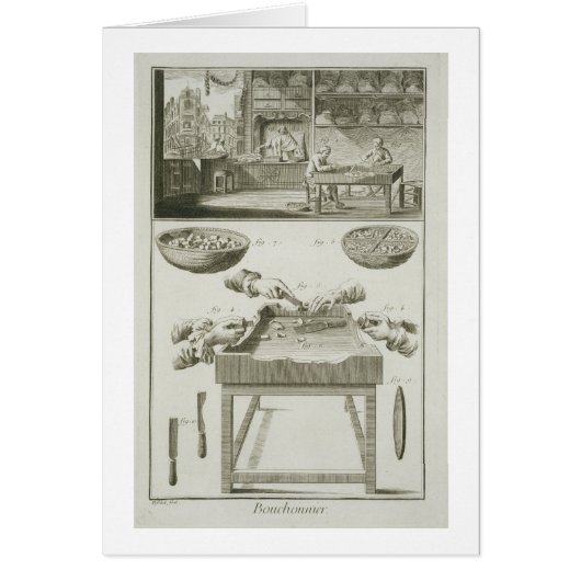 Manufacture of bottle corks, from the 'Encyclopedi Cards (Front)