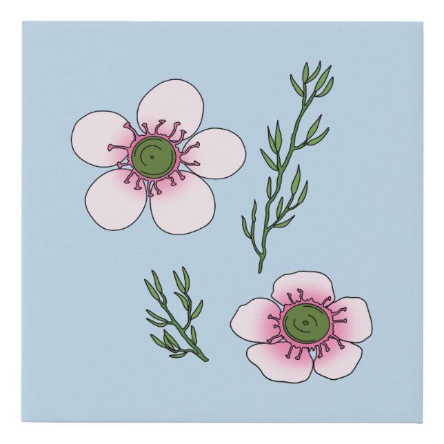 Manuka Flowers Faux Canvas Print (Front)