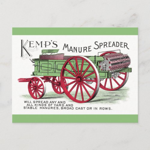 Manure Spreader Machine Postcard