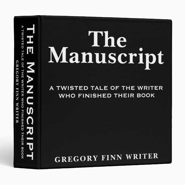 Manuscript Book Writer Author Black  3 Ring Binder (Front/Spine)