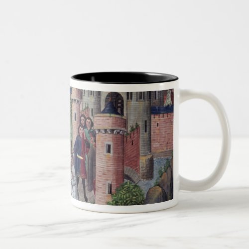 Manuscript by Jean Vauquelin Two_Tone Coffee Mug