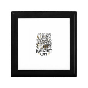 Manuscript Cat Cat Medieval Manuscript Vintage Vec Gift Box