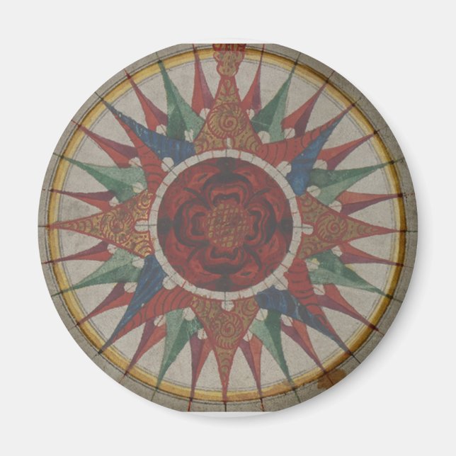 Manuscript Compass Rose Magnet (Front)