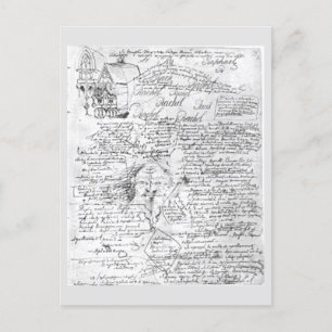 Manuscript for Fyodor Dostoyevsky's novel demoons Postcard