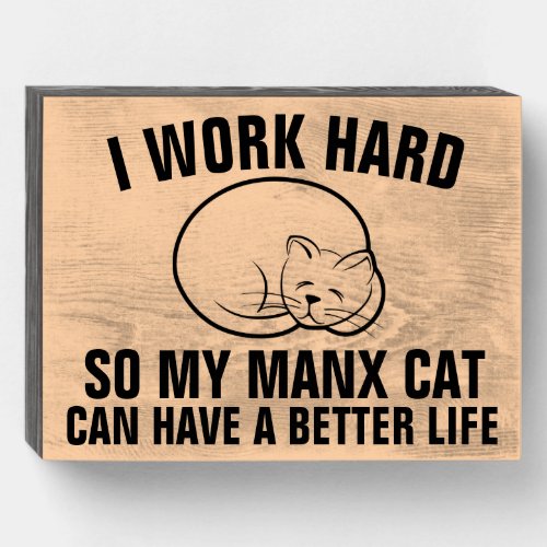 MANX CAT WOOD BOX SIGN