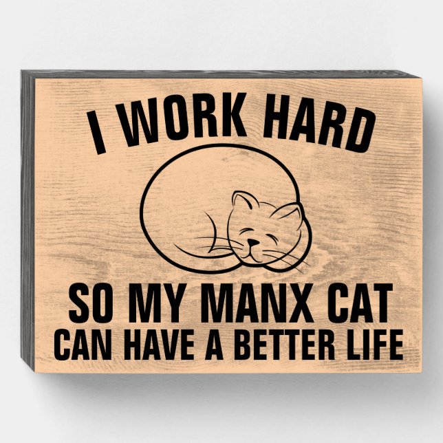 MANX CAT WOOD BOX SIGN (Front Horizontal)