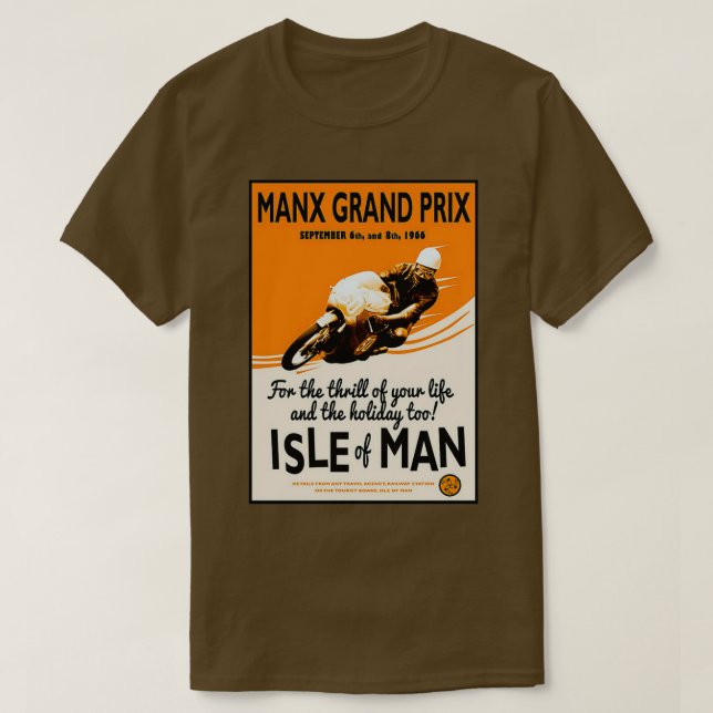 MANX GRAND PRIX Motorcycle Racing Print T-Shirt (Design Front)