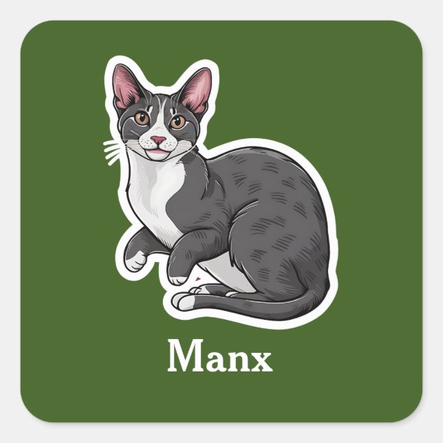Manx Square Sticker (Front)