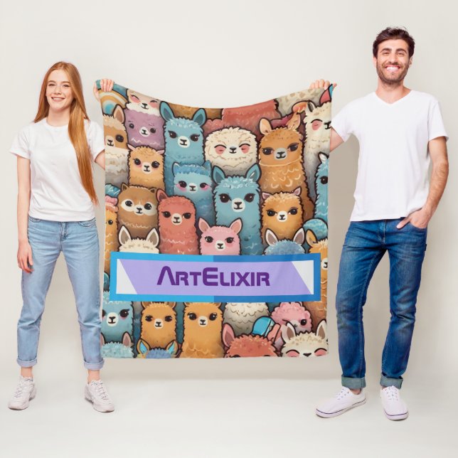 Many Alpaca Llama Fleece Blanket (In Situ)