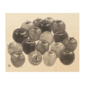 Many apples +1 wood wall art