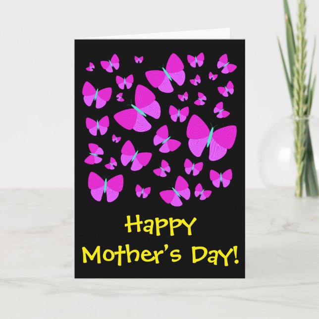 Many Artistic Butterflies + "Happy Mother’s Day!" Card (Front)