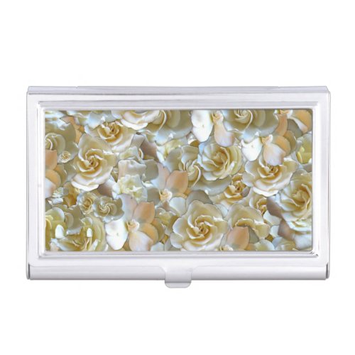 Many beautiful petals of rose        business card case