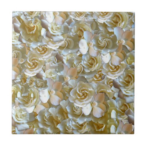 Many beautiful petals of rose      ceramic tile