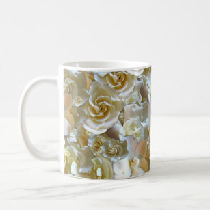 Many beautiful petals of rose     coffee mug