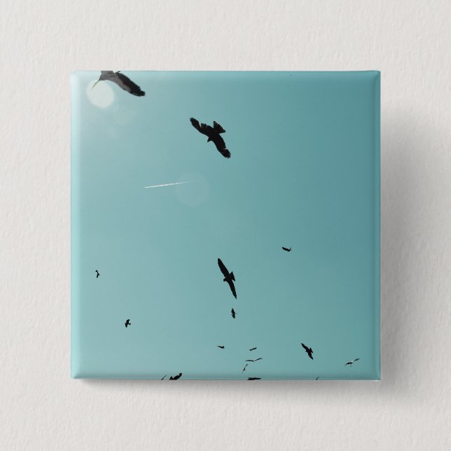 Many birds and a contrail button (Front)