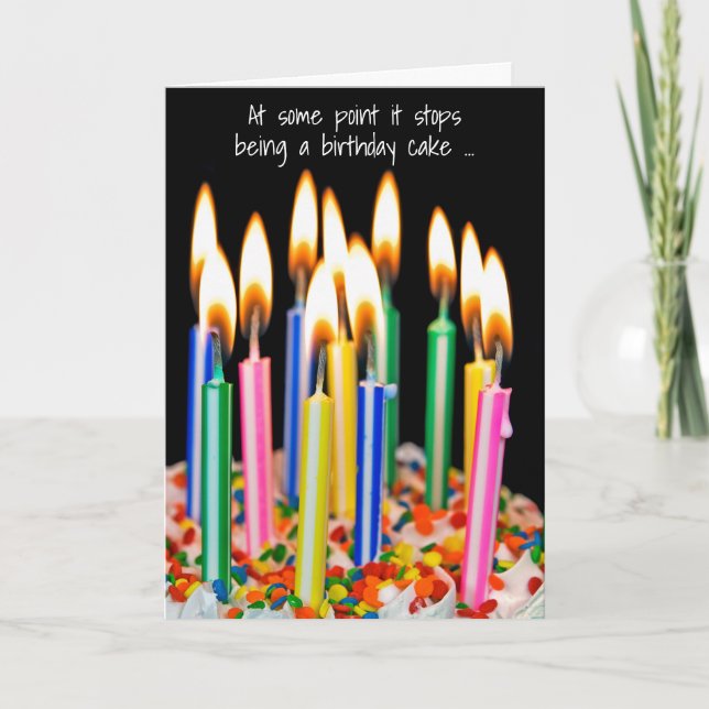 Many Birthday Candles Humor Card (Front)