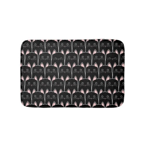 Many Black Cats Pattern Bath Mat