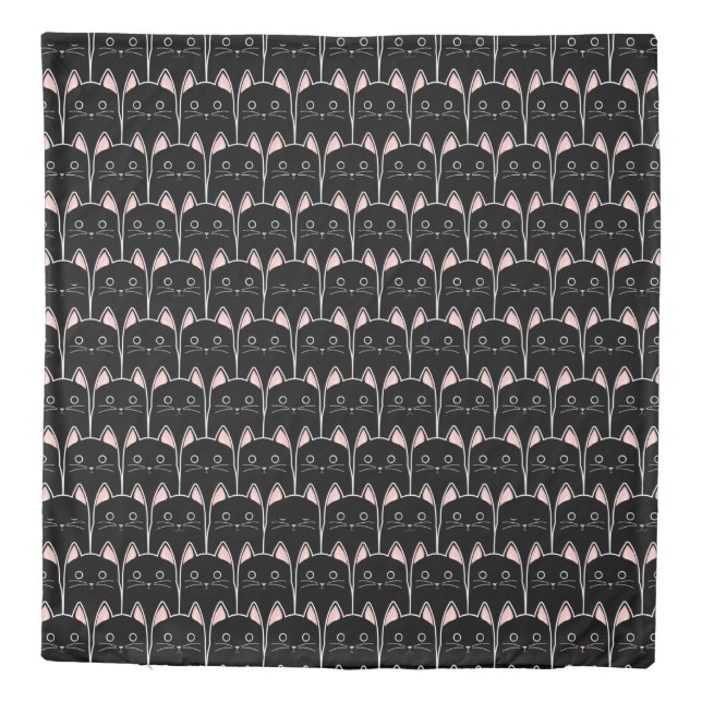 Many Black Cats Pattern Duvet Cover (Back)