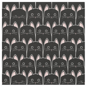 Many Black Cats Pattern Fabric
