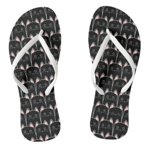 Many Black Cats Pattern Flip Flops