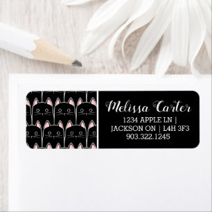 Many Black Cats Pattern Label
