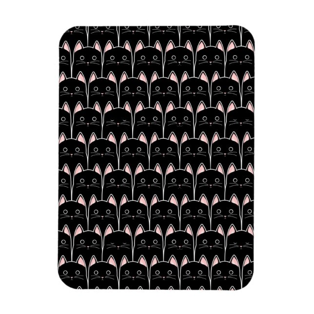 Many Black Cats Pattern Magnet (Vertical)